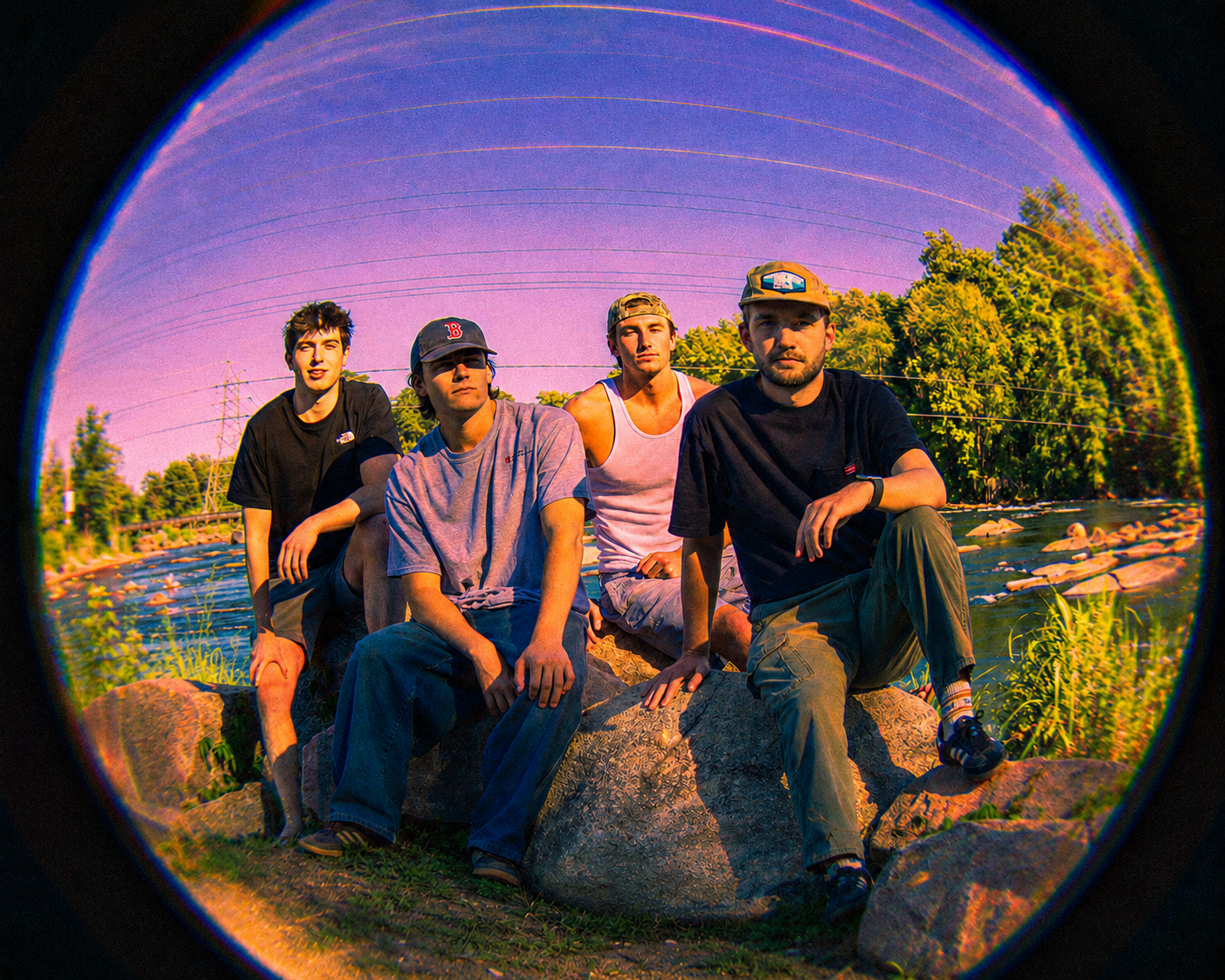 Dune Dogs band fisheye portrait
